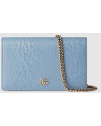 Gucci gg Marmont Mini Chain Bag in Blue Lyst