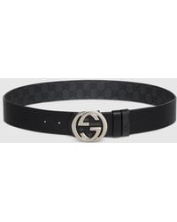 Gucci - Reversible Belt With Interlocking G Buckle, Size 100 - Lyst