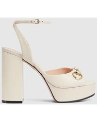 Gucci - Horsebit Platform Sandal, Leather - Lyst