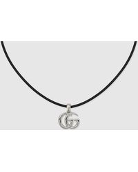 Gucci - Gg Marmont Magnetic Cord Necklace, Palladium-Toned Metal - Lyst