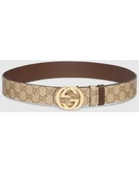 Gucci - Reversible Belt With Interlocking G Buckle, Size 100 - Lyst