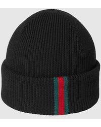 Gucci - Mütze Aus Wolle Mit Web, Größe - Lyst
