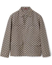 Gucci - GG Linen Blend Canvas Jacket - Lyst