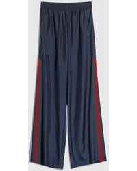 Gucci - Technical Silk Poplin Pants With Web, Size 48 It, Ready-To-Wear - Lyst