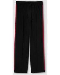 Gucci - Knit Wool Silk Leisure Trousers With Web - Lyst