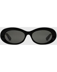 Gucci - Sonnenbrille Mit Ovalem Rahmen - Lyst