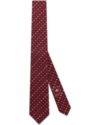 Gucci Krawatte aus seidenjacquard mit gg und herzen - Rot