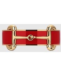 Gucci - Horsebit Ring With Enamel - Lyst