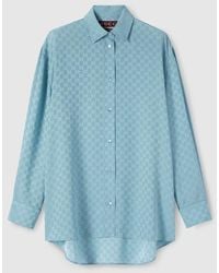 Gucci - Camisa Oversize De Jacquard De Seda Con Gg, Talla - Lyst