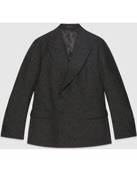 Gucci - Interlocking G Striped Wool Formal Jacket - Lyst