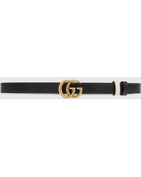 Gucci - Gg Marmont Reversible Thin Belt, Size 100 - Lyst
