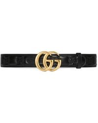 Gucci - GG Marmont Matelasse Wide Leather Belt - Lyst
