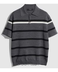 Gucci - Striped Wool Polo Shirt With Embroidery - Lyst