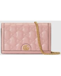 Gucci - GG Brieftasche aus Matelassé-Leder mit Kettenriemen - Lyst