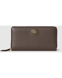 Gucci - Bi-Color Gg Marmont Zip Around Wallet - Lyst