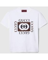 Gucci - Printed Cotton Jersey T-Shirt - Lyst