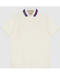 Gucci - Cotton Piquet Polo With Square GG - Lyst