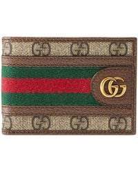 Gucci Ophidia GG Supreme Canvas & Leather Coin Wallet - Brown