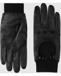 Gucci Handschuhe aus Leder mit Horsebit - Schwarz