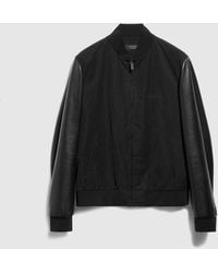 Gucci - Fabric Bomber Jacket With Nappa Sleeves - Lyst