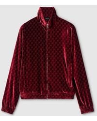 Gucci - Gg Stretch Velvet Devoré Zipped Jacket - Lyst