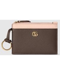 Gucci - Bi-Color Gg Marmont Zip Key Pouch - Lyst