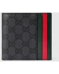 Gucci - Bi-Fold Wallet With Web Card Slots, Gg Canvas - Lyst