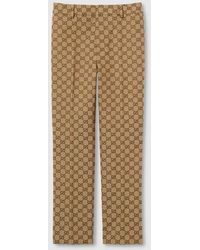 Gucci - Hose Aus Gg Canvas, Grösse - Lyst