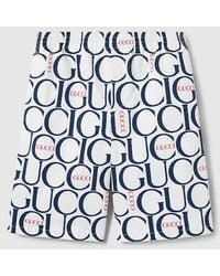 Gucci - Shorts Aus Stoff Mit Maxi-Print - Lyst