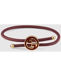 Gucci - Bracelet With Enamel Round Interlocking G - Lyst