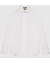 Gucci - Camisa de Popelina de Algodón con Doble G - Lyst