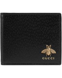 Gucci Animalier Brieftasche aus Leder - Schwarz