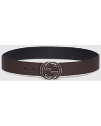 Gucci - Reversible Belt With Interlocking G Buckle, Size 95, Leather - Lyst