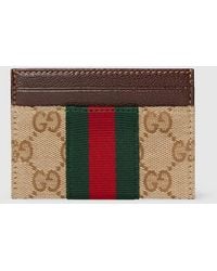 Gucci - Gg Card Case With Web, Gg Canvas - Lyst
