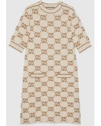 Gucci - GG Bouclé Jacquard Wool Dress - Lyst