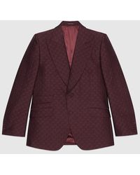 Gucci - Horsebit Wool Silk Jacquard Jacket - Lyst