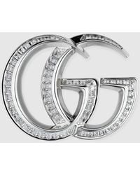Gucci - Gg Marmont Brosche Mit Kristallen - Lyst