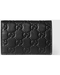 Gucci - Gg Emblem Card Case, Leather - Lyst