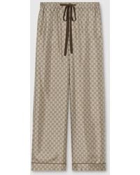 Gucci - Printed Silk Twill Leisure Pants - Lyst