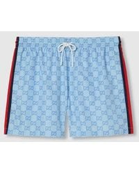 Gucci - Printed Poplin Tech Swim Shorts - Lyst