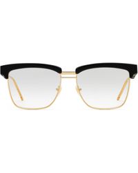Gucci Brille mit quadratischem Azetatrahmen - Schwarz
