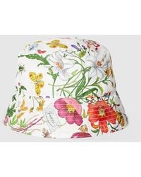 Gucci - Printed Silk Twill Bucket Hat - Lyst