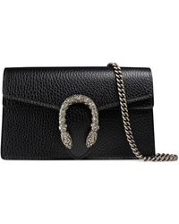 Gucci Dionysus Leather Super Mini Bag - Black