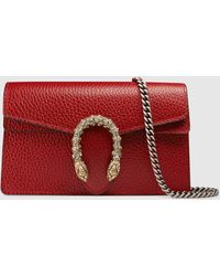 Gucci Dionysus Super Mini Tasche aus Leder - Rot