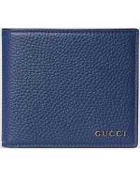 Gucci - ロゴ 二つ折りウォレット, ブルー, Leather - Lyst