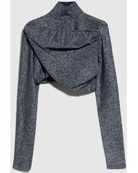 Gucci - Stretch Viscose Lamé Cropped Top - Lyst