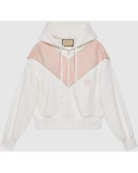 Gucci - Cotton Jersey Zip Sweatshirt With Patch - Lyst