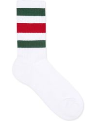 Gucci Calzini in cotone stretch con dettaglio Web - Bianco