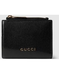 Gucci - Small Wallet With Lettering, Leather - Lyst