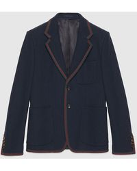 Gucci - Cotton Jersey Jacket With Web - Lyst